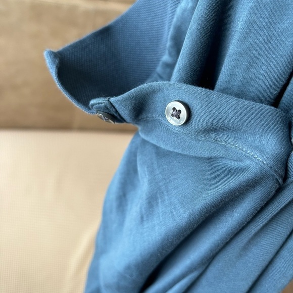 ROBERT BARAKETT THE BARAKETT LONG-SLEEVE POLO-night Teal. Size XXL - Picture 7 of 15